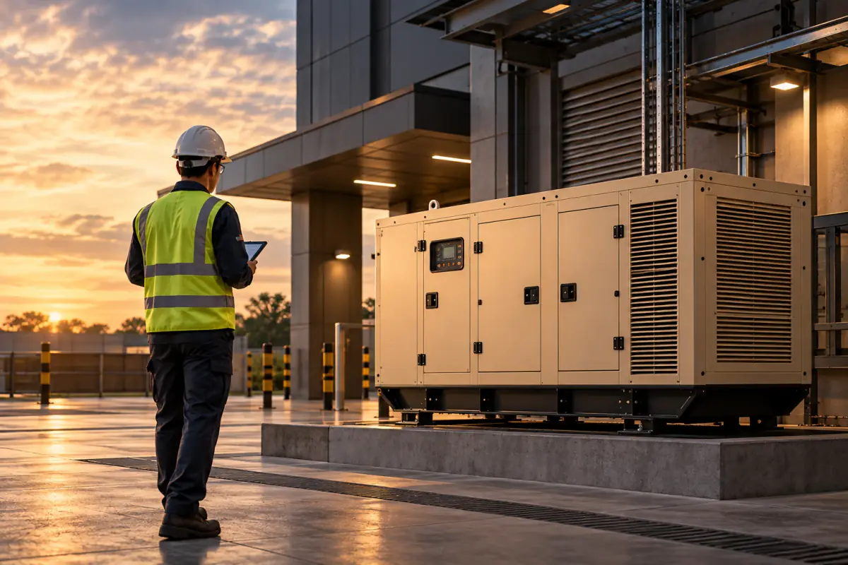 Generator installation with a service engineer